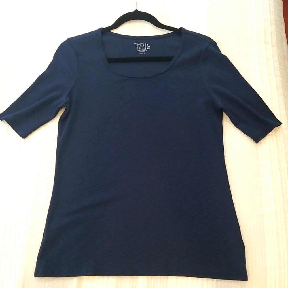 Time and Tru Casual Short Sleeve Round Neck T-shirt Top, size S